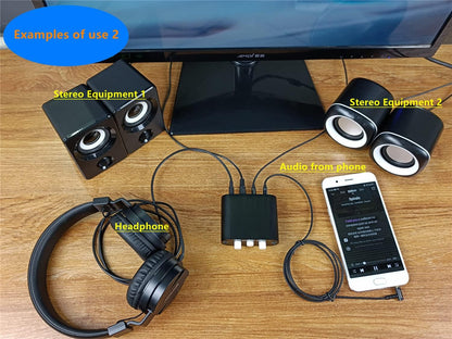 New D3 3(1)-in-1(3)-Out 3.5mm Stereo Audio Switch Source Input Signal switcher selector Splitter Box Mini