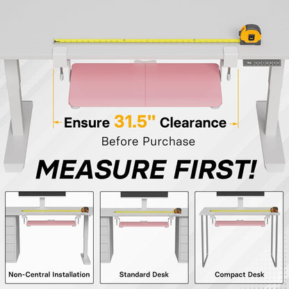 BONTEC KMT01 Under Desk Keyboard Tray, Pull-Out Keyboard & Mouse Platform with C-Clamp, 25.6 x 11.8 in Space-Saving Ergonomic Slide-Out Drawer, Pink