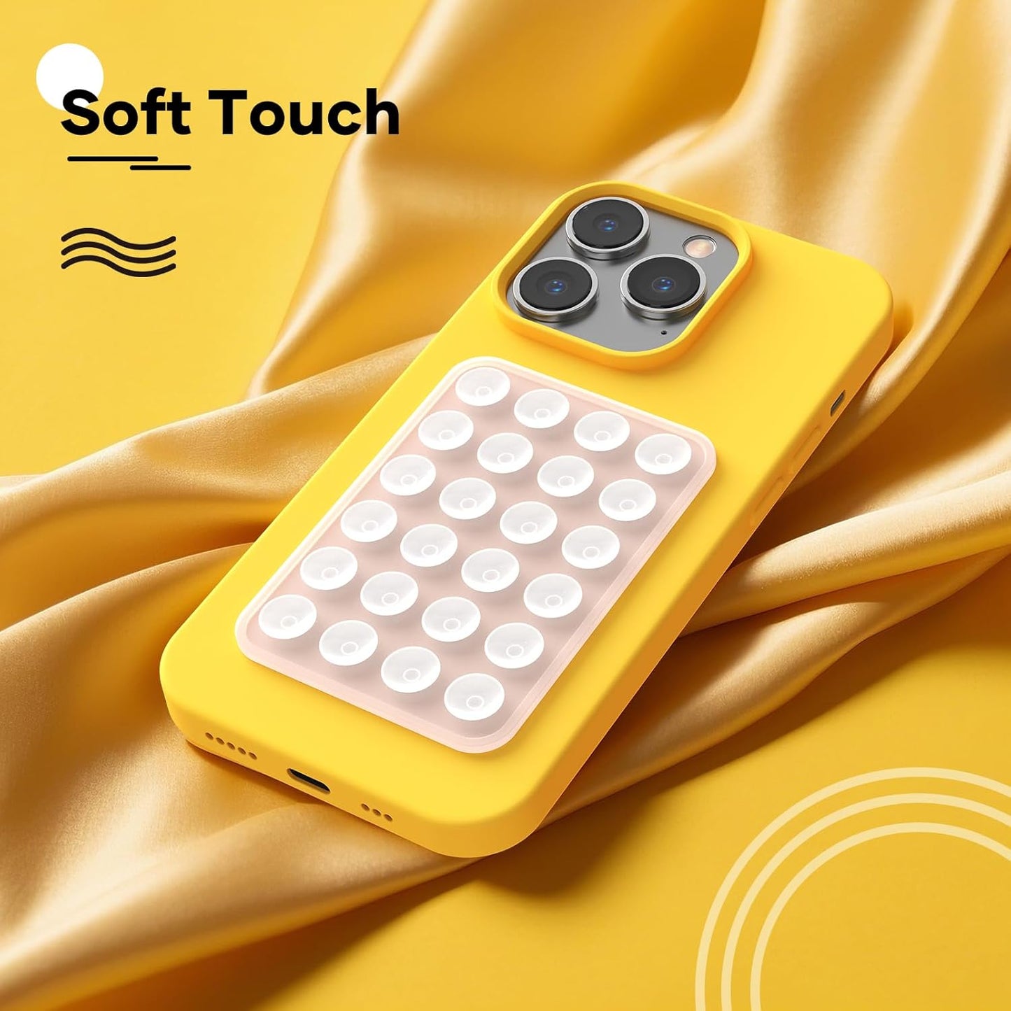 Silicone Phone Sticky Grip, Suction Phone Case Mount for iPhone and Android, Hands-Free Sticky Cell Phone Grip, Mobile Fidget Mirror Holder for Selfies and Videos