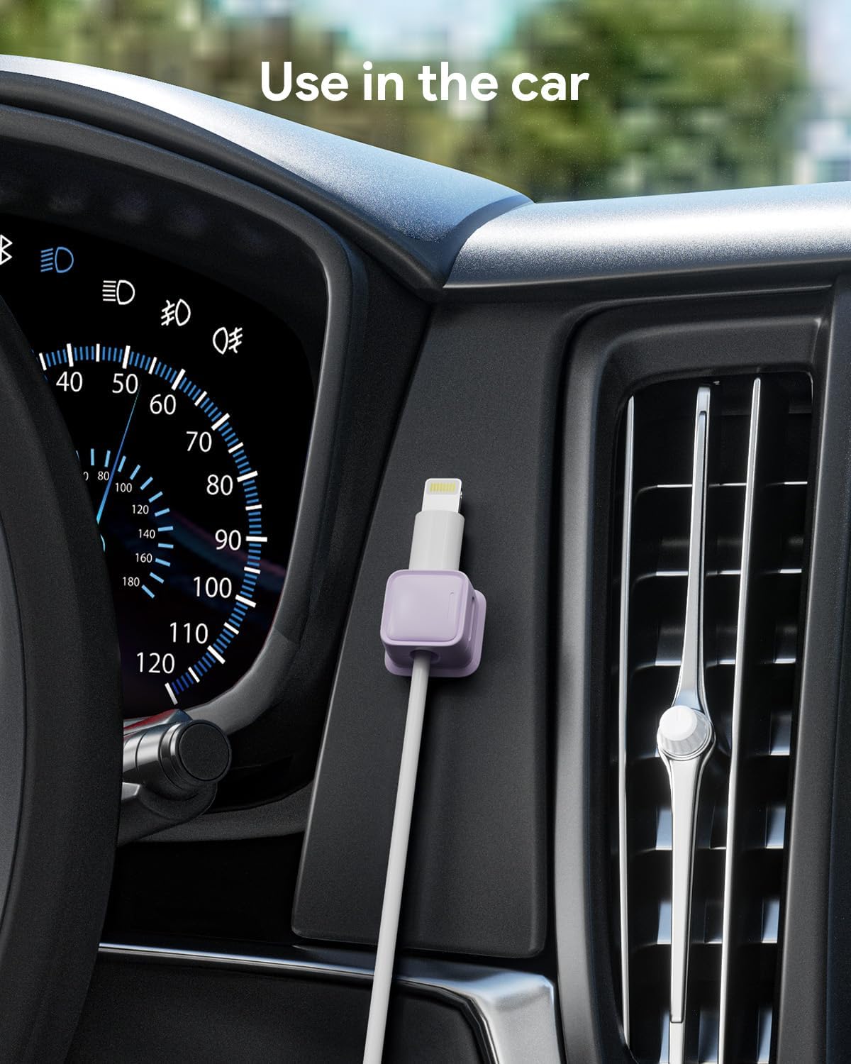 8 Pack Magnetic Cord Organizer, Easy Secure Adhesive Cable Management, Wire Holder Keeper Organizer Management, Hide/Organize Phone USB Charger Cable for Home,Office,Car,Desk,Nightstand-Purple