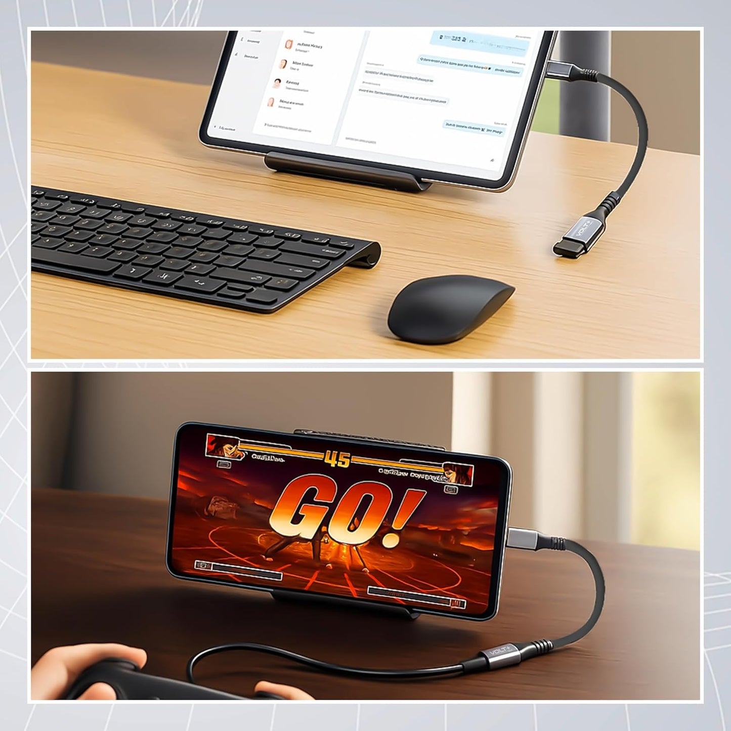 OTG USB-C to USB 3.0 Adapter [2Pack] Thunderbolt 3 Compatible with Apple MacBook Pro/Air iPhone 16 Pro Max/Plus/15 Samsung Galaxy S24/S23/S22/S21