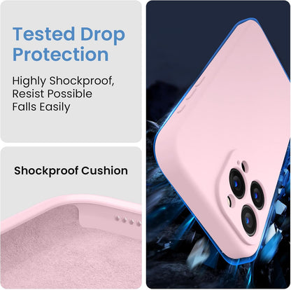 FireNova Designed for iPhone 15 Pro Max Case, Silicone Upgraded [Camera Protection] Phone Case with [2 Screen Protectors], Soft Anti-Scratch Microfiber Lining Inside, 6.7 inch, Chalk Pink