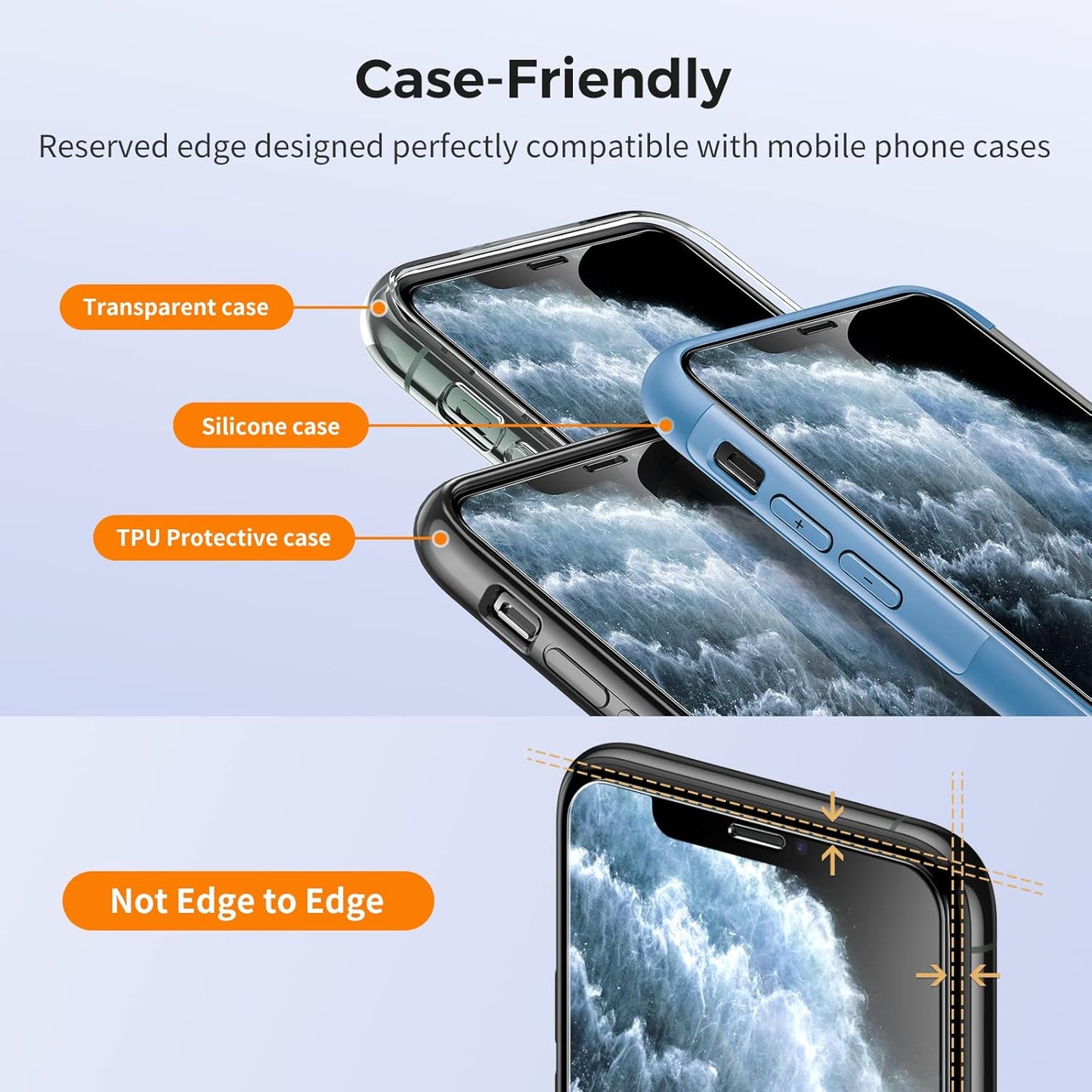 UNBREAKcable Screen Protector for iPhone XS Max and iPhone 11 Pro Max 2 Pack, 2.5D Tempered Glass for iPhone XS Max/11 Pro Max Anti-scratch, Anti-fingerprint, Bubble Free & Case-friendly