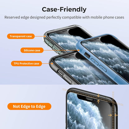 UNBREAKcable Screen Protector for iPhone XS Max and iPhone 11 Pro Max 2 Pack, 2.5D Tempered Glass for iPhone XS Max/11 Pro Max Anti-scratch, Anti-fingerprint, Bubble Free & Case-friendly
