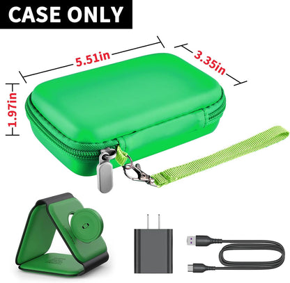 Travel Case for UCOMX for Nano/for Rtops/for Hicober/for Iseyyox 3 in 1 Wireless Charger, Foldable Magnetic Charging Station Storage Holder Bag for Fast Charge Pad Cable and Adapter, Green-Box Only