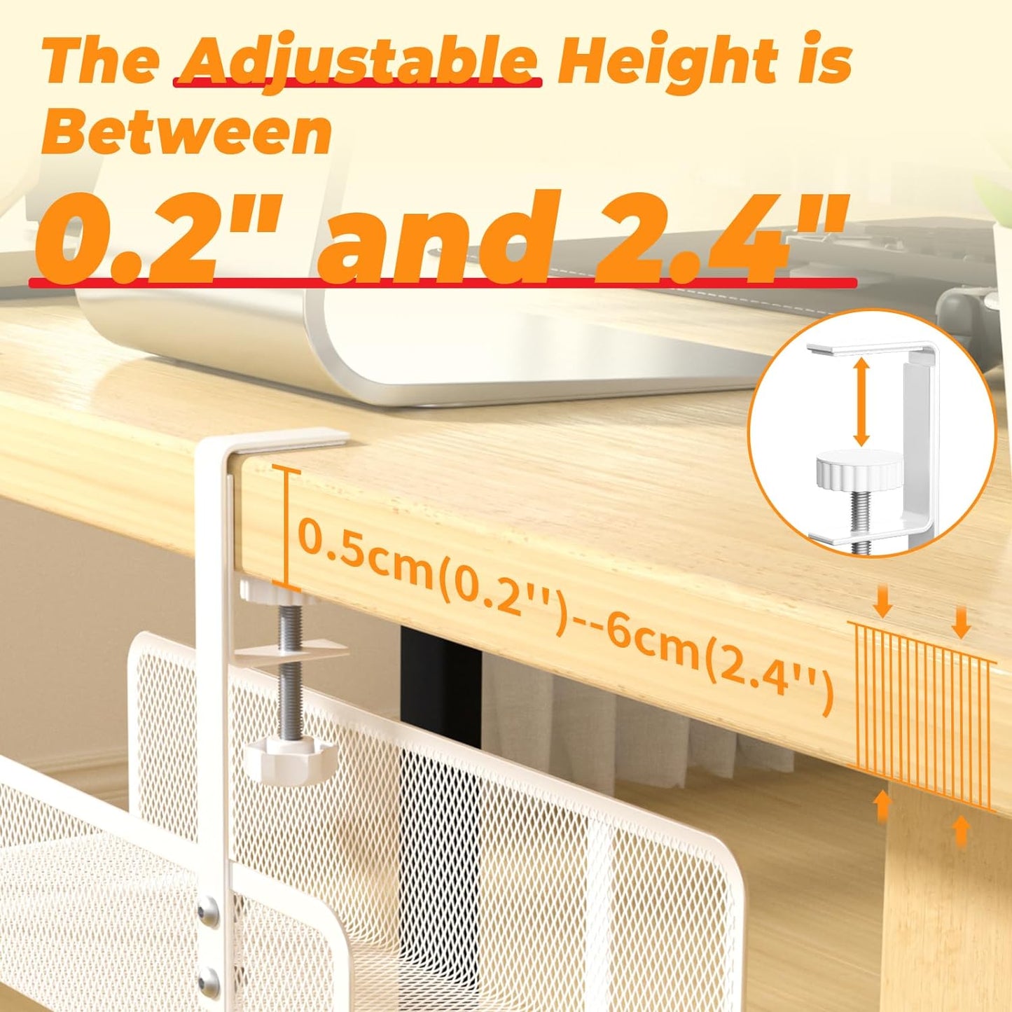 Under Desk Cable Management Tray, Wire Management Desk Cable Organizer Cable Management Box, Cord Organizer Storage for Office, Home