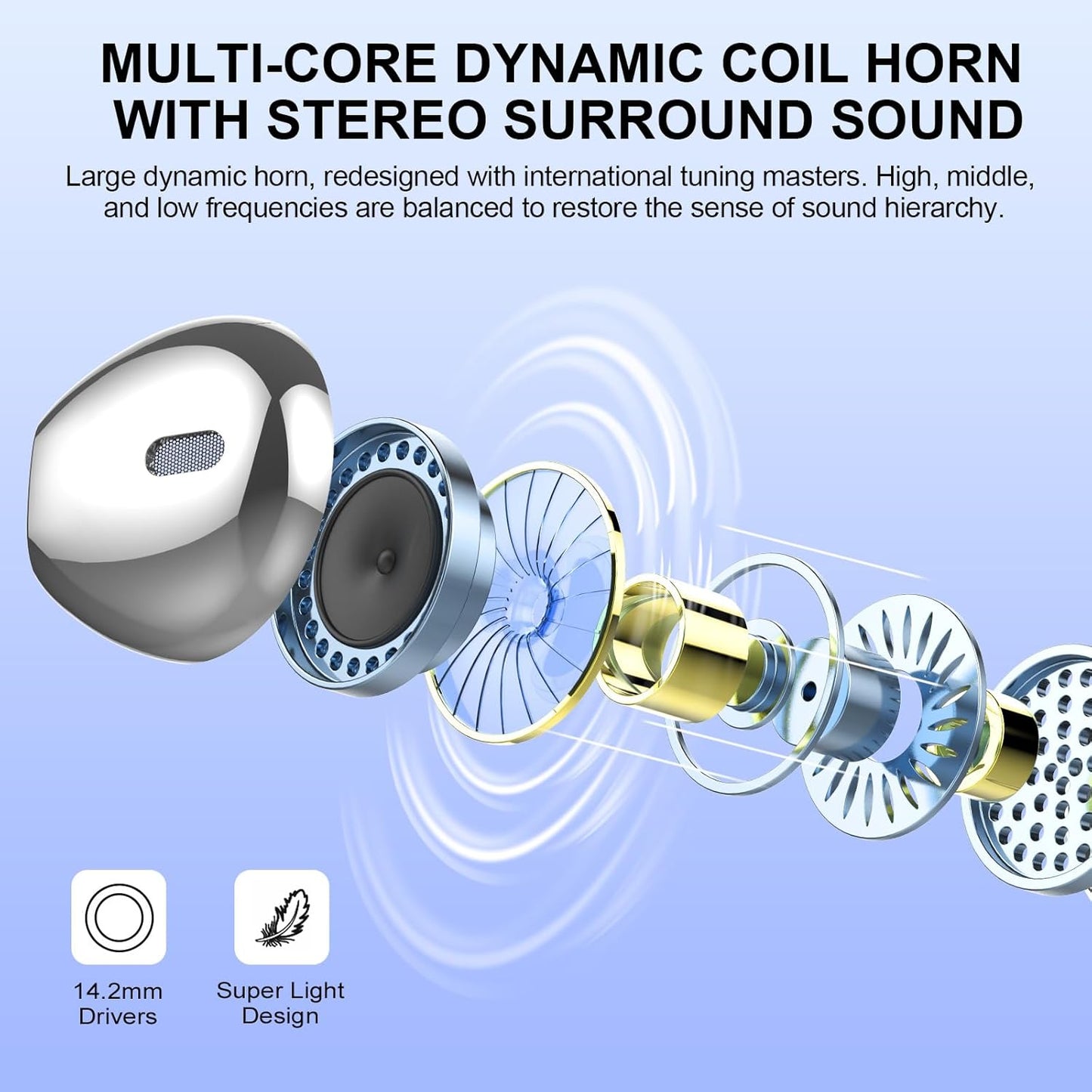 Wireless Earbuds, Bluetooth Headphones 48H Playtime Ear Buds with LED Power Display, IPX7 Waterproof Bluetooth 5.4 Earphones in-Ear Earbuds with 4 Mic for Android iOS Cell Phone Laptop, Black