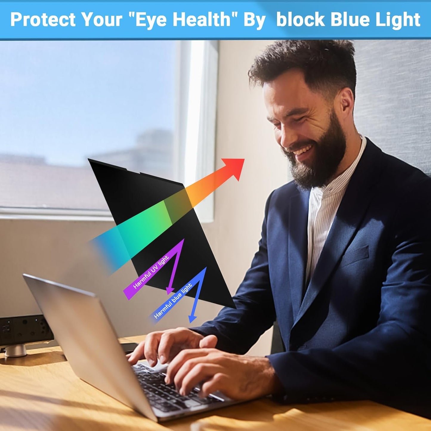 PYS Magnetic Privacy Screen for MacBook Air 15.3 Inch (2025/2024/2023, M4, M3, M2 Chip) - Removable Anti-Glare Protector with Camera Cover Slide, Anti-Blue Light Filter for Mac Air 15.3" Laptop