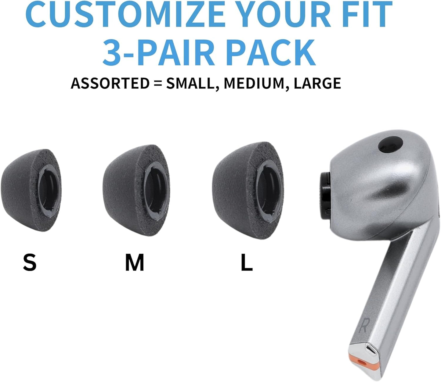 Comply TrueGrip | Premium Memory Foam Replacement Earbud Tips for Samsung Galaxy Buds3 Pro | Enhanced Comfort, Secure Fit, Superior Noise Isolation, Removal & Cleaning Tool | Black, Small (3 Pairs)