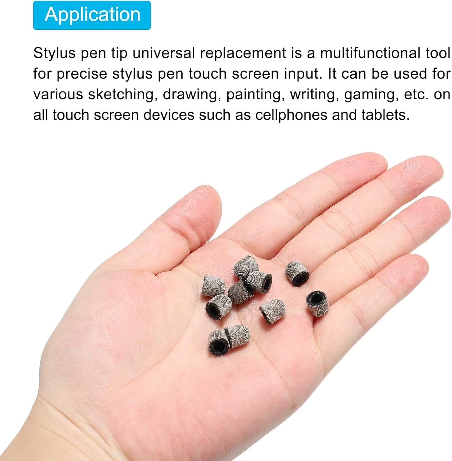 MECCANIXITY 12pcs 6.5mm Stylus Pen Fine Tips Conductive Fiber Capacitive Touch Screen Pens Tip Universal Replacement