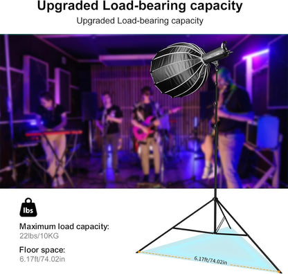 20FT/6M Tripod Stand - Heavy Duty Tripod Stand - Tall Tripods Air-Cushioned Telescoping Light Stand for Photography Overhead Shots, Sports(Aluminum Alloy)