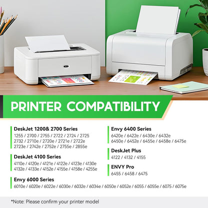 67XL Ink Cartridges Black Tri-Color Combo Pack Replacement for HP Ink 67 67XL Compatible with DeskJet 2855e 2755e 2700 2700e 2800e 4155e 4255e 2734e 4100 2827e 4100e Envy 6055e 6000 6400 6455e Printer