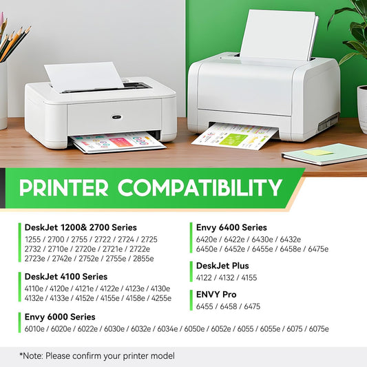 67XL Ink Cartridges Black Tri-Color Combo Pack Replacement for HP Ink 67 67XL Compatible with DeskJet 2855e 2755e 2700 2700e 2800e 4155e 4255e 2734e 4100 2827e 4100e Envy 6055e 6000 6400 6455e Printer