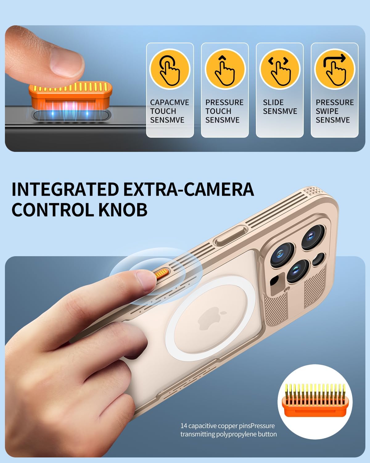 Lanhiem Magnetic for iPhone 16 Pro Case, IP68 Waterproof Dustproof Case, [Compatible with Magsafe] [Built-in Screen Protector] Full Body Heavy Duty Rugged Phone Cover 6.3 inch, Desert