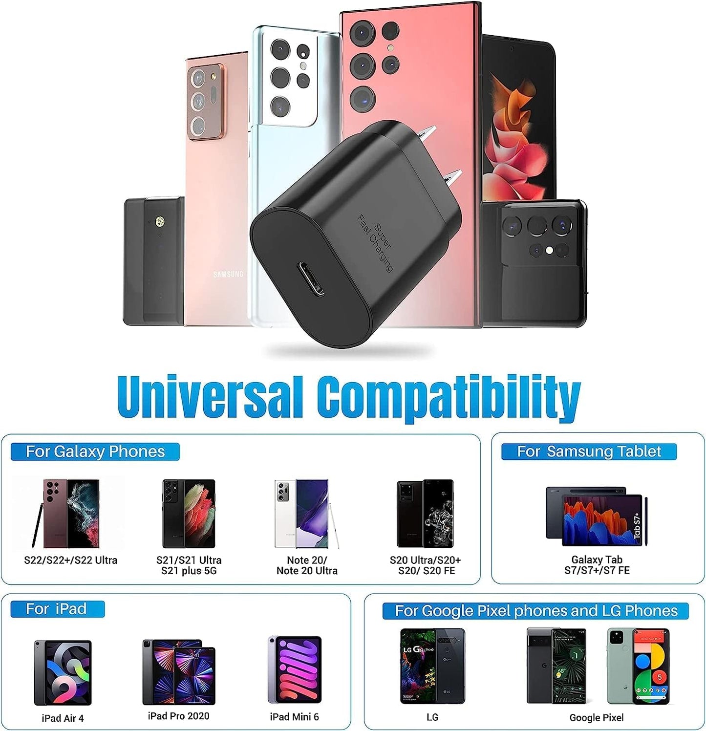 Phone 15 16 Charger, 2-Pack 30W Super Fast Charging, USB C Block Type C Cable Cord 10ft for iPhone 16,16 Plus,16 Pro,16 Pro Max, iPhone15, iPad Pro 12.9/11, Galaxy S24,S23 S22 S21