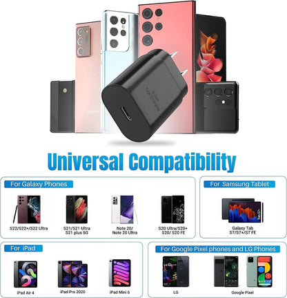 Phone 15 16 Charger, 2-Pack 30W Super Fast Charging, USB C Block Type C Cable Cord 10ft for iPhone 16,16 Plus,16 Pro,16 Pro Max, iPhone15, iPad Pro 12.9/11, Galaxy S24,S23 S22 S21