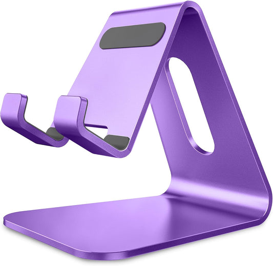 CreaDream Cell Phone Stand, Cradle, Holder,Aluminum Desktop Stand Compatible with Switch, All Smart Phone, iPhone 11 Pro Xs Max Xr X Se 8 7 6 6s Plus SE 5 5s-Dark Purple