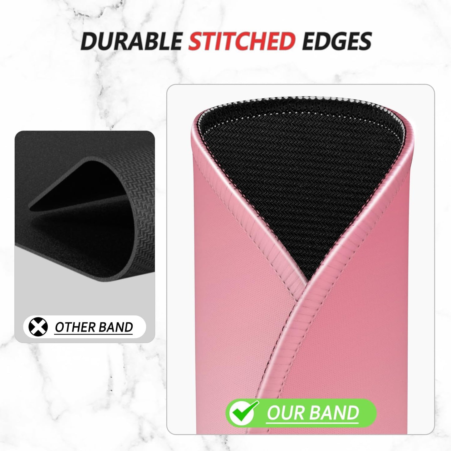 ITNRSIIET Mouse Pad Non-Slip Rubber Base Smooth Surface Stitched Edges Waterproof Durable Compatible with All Mice for Office & Gaming, Desk Accessory, Diameter 8.7 inch, Rose Gradient