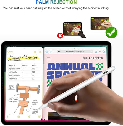 Pencil 2nd Generation Magnetic Wireless Charging: HATOKU Stylus Pen with Tilt Sensitvity Palm Rejection for iPad Air 3 4 5th M2 M3 - iPad mini 5 6th - iPad 6 7 8 9 10 11 Gen - iPad Pro 11" 12.9" M4