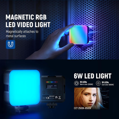 NEEWER Basics PA056 Vlogging Kit for iPhone Android Phone for YouTube TikTok Streaming Filmmaking Video Recording, Tripod + Microphone + LED Fill Light, Youtuber Starter Content Creator Essentials