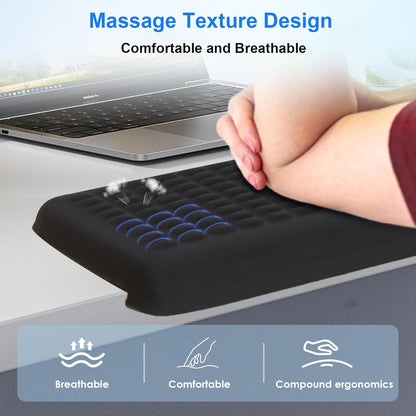 UnivoColors PostureUp L-Shaped Desk Long Wrist Rest Elbow, Non-Slip, Memory Foam, Desk Edge Support, Ergonomic Design for Long-Hour Work (23.6 * 3.9 inch One-Piece Design,Black)