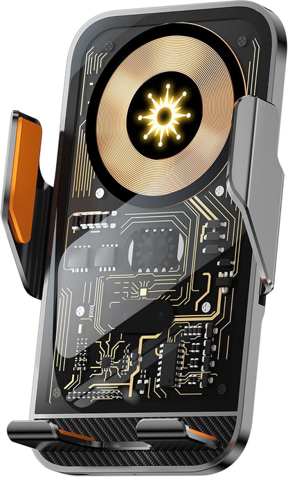 Car Phone Holder Charger Wireless Cell Phone Car Mount - 15W Fast Charging Auto-Clamping Air Vent Car Phone Mount Charger for iPhone 16 Pro Max 16 15 14 13 12 Pro and Sumsung Galaxy Series