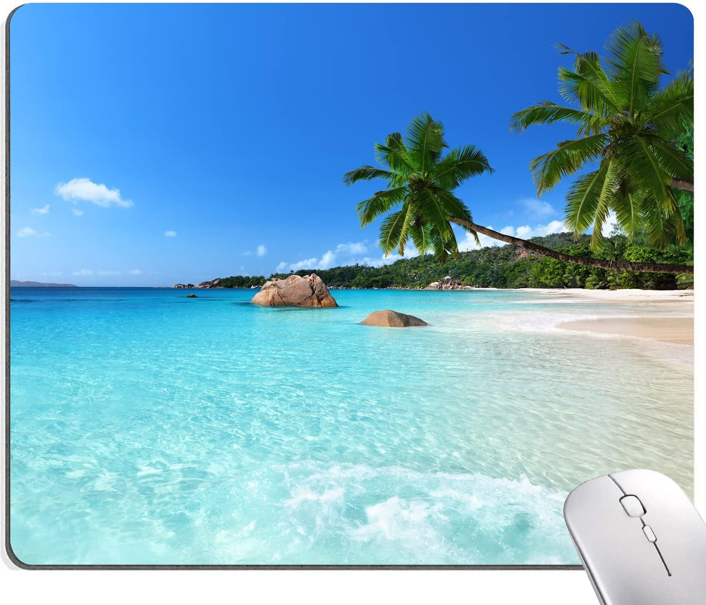 Mouse Pad, Premium-Textured Mouse Mat, Non-Slip Rubber Base Mousepad for Laptop, Computer & PC,9.5×7.9 in,Hawaii Beach