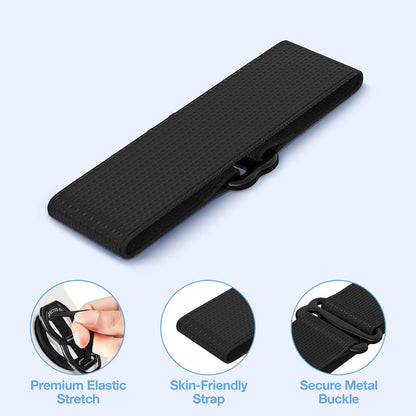 RESPECTED-BRO-Magnetic-Phone-Grip-Stand-with-Finger-Strap, 4-in-1 Magnetic Ring Holder, Kickstand and Elastic Strap for Smartphones, Universal Fit for iPhone, Android, and Cases (Black Elastic Strap)