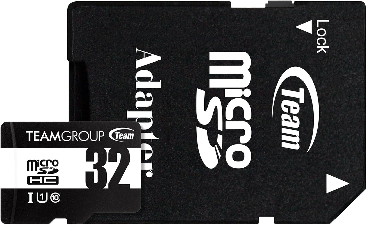 TEAMGROUP Micro 32GB x 10 Pack UHS-I U1 Class 10 SDHC SDXC Read Speed up to 100MB/s High Speed Flash Meomry Card with Adapter for Camera, Surveillance, Full HD Shooting TUSDH32GCL10U66