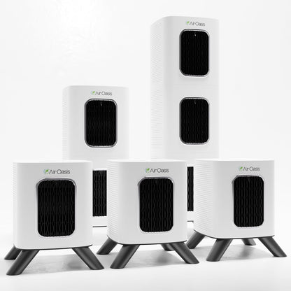 Air Oasis iAdapt 2.0 H13 HEPA Filter Air Purifier | Whole Home Healthy Air Bundle | 5 Air Purifiers, 3x Small, 1x Medium & 1x Large Air Purifier