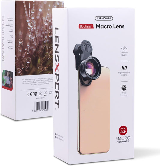 LensXpert® Professional Smartphone 100MM Macro Lens for Long Distance Shooting Smartphone 4K HD Phone Camera Lens No Distortion Blurry Background Compatible with iPhone 11/XS/XS Max/XR/X/8/8 Plus, Pix