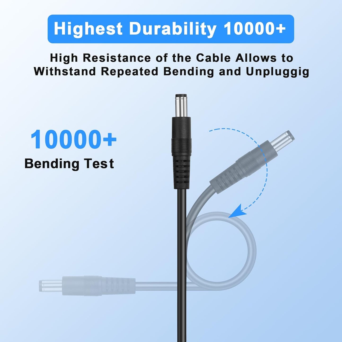 PNGKNYOCN DC 5.5x2.5mm 1 Male to 2 Female Power Supply Splitter Cord 30CM, Y Splitter Adapter Cord ，for CCTV Cameras DVR, LED Light Strip (2-Pack)