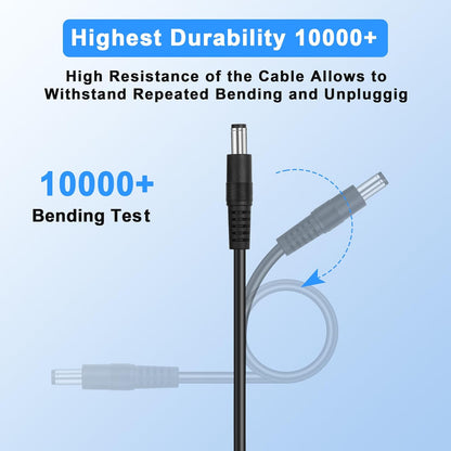 PNGKNYOCN DC 5.5x2.5mm 1 Male to 2 Female Power Supply Splitter Cord 30CM, Y Splitter Adapter Cord ，for CCTV Cameras DVR, LED Light Strip (2-Pack)