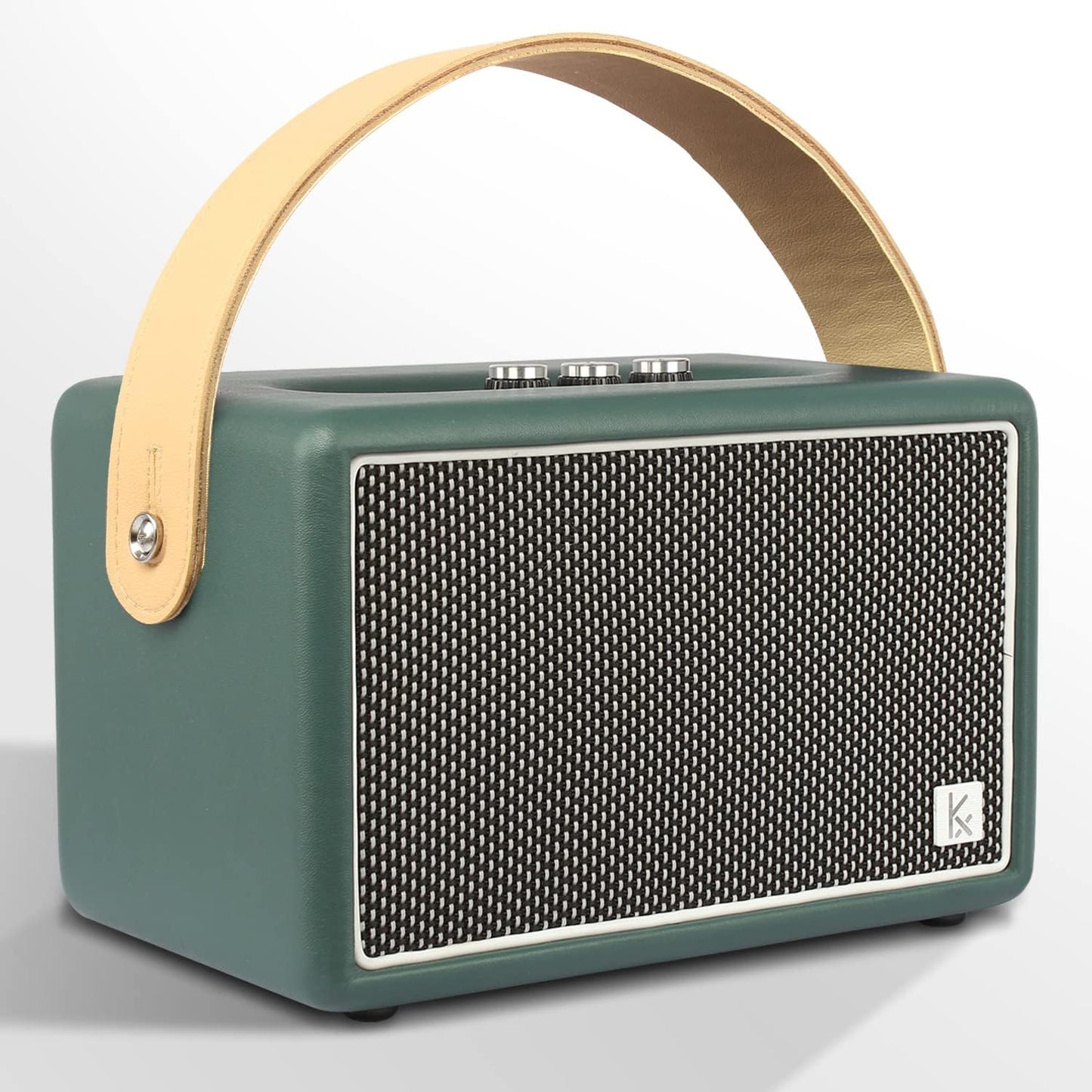 Vintage Bluetooth Speaker, KONEX 40W Leather Portable Wireless Speaker, Bluetooth 4.2 Heavy Bass Music Player, 20H Long Playtime, Outdoor Speaker for Home, Office, Party, Gift for Friend