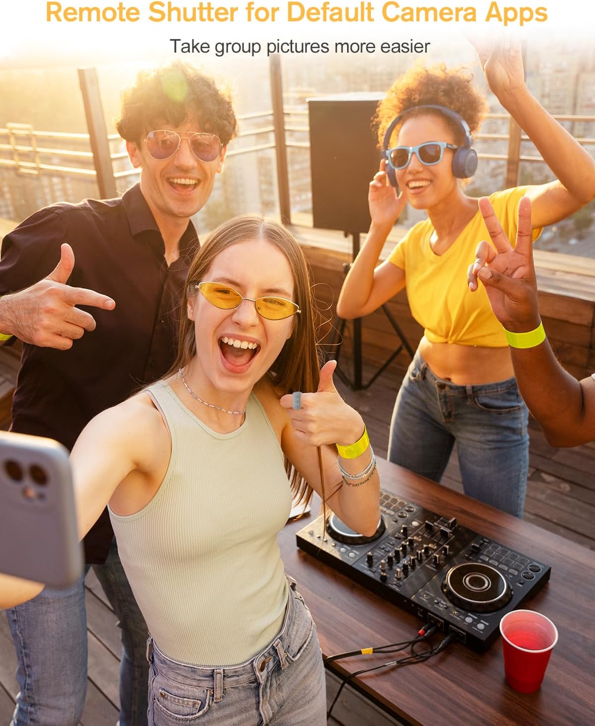 ADZERD Remote Control for TikTok, Page Turner for iPad iPhone, Bluetooth Camera Video Recording Remote, Scrolling Ring for TIK Tok, iPhone, iPad, iOS, Android - Grey