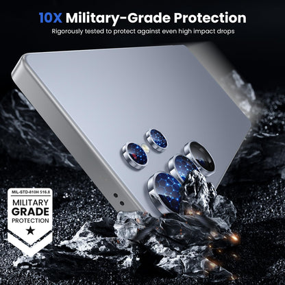 WSKEN for Samsung Galaxy S25 Ultra Camera Lens Protector - Ultra Thin Case Friendly, 9H Shatterproof Tempered Glass with Aluminum Metal Circle Camera Screen Protector Cover Accessories, Blue