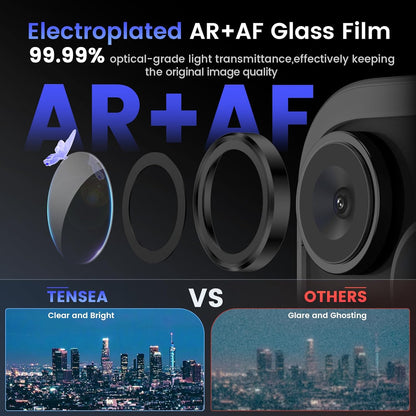 Tensea Camera Lens Protector Compatible for iPhone 16 Pro Max/16 Pro/14 Pro Max/14 Pro, Metal Aluminum Alloy Tempered Glass Cover Camera Screen Protector Accessories, Case Friendly