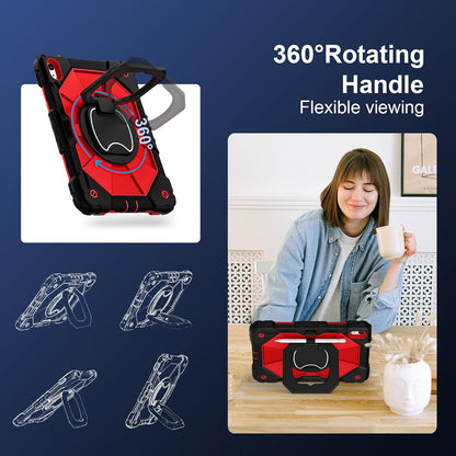 Case for iPad 10th Generation 10.9 Inch (2022), iPad (A16) 11th Generation 11 Inch (2025), Rugged i Pad Case 10th Gen with 360°Rotating Stand Screen Protector Pen Holder Shoulder Strap, Red