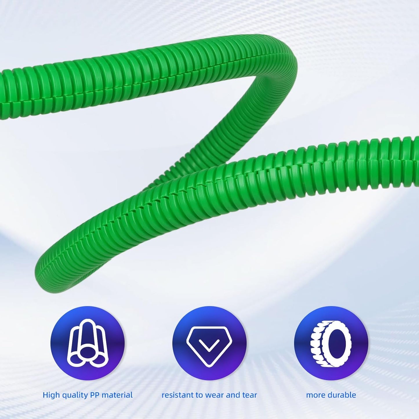 Split Wire Loom Tubing,10,25ft Cord Protectors from Pets No Chew, Flexible Wire Covers Cord Protectors, Protective Split Cable Sleeve for Automotive Home Industrial Wires(Green, 1.12inch-25ft)