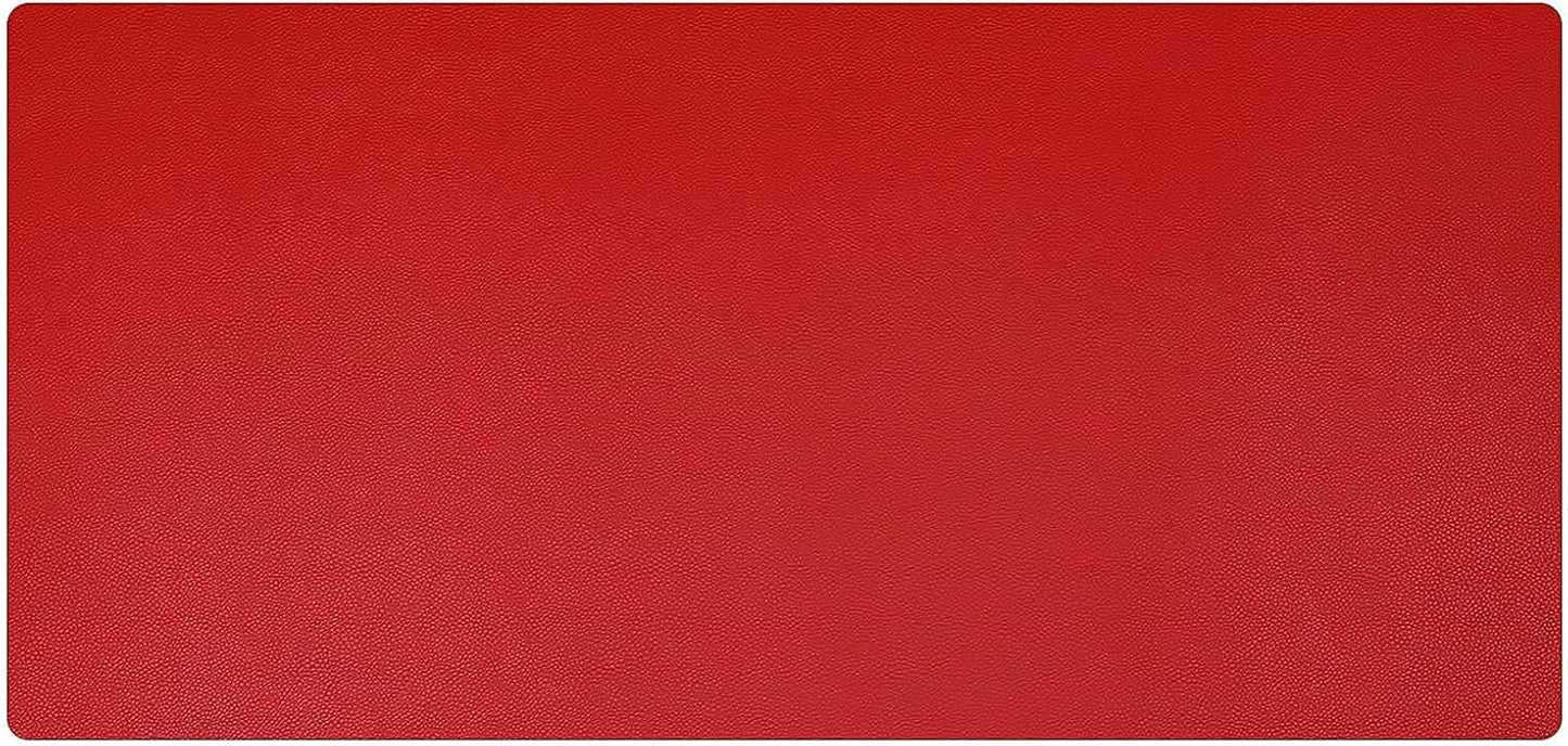 KINGFOM Desk Pad Office Desktop Protecter, PU Leather Desk Mat Blotters Organizer with Comfortable Writing Surface (47.2" x 23.6", Black+Red)