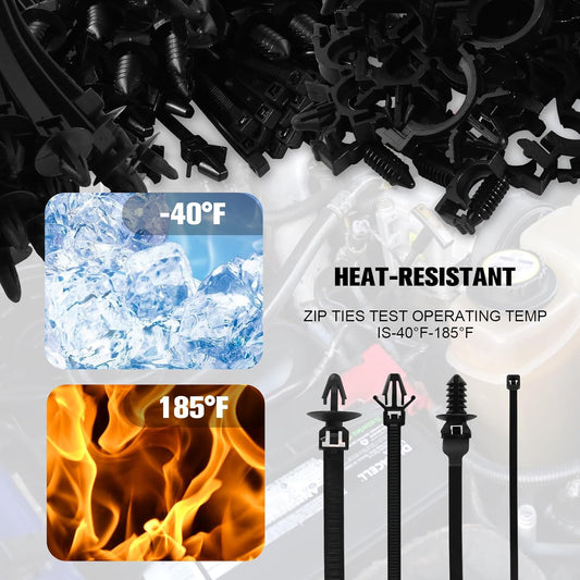 160 Pcs Push Mount Cable Zip Tie, Car Wire Loom Routing Clips 7 Different Sizes Quickly Mount Cable Ties Fixed Wire Harness for Jeep Wrangler Trucks Universal Automotive Clips