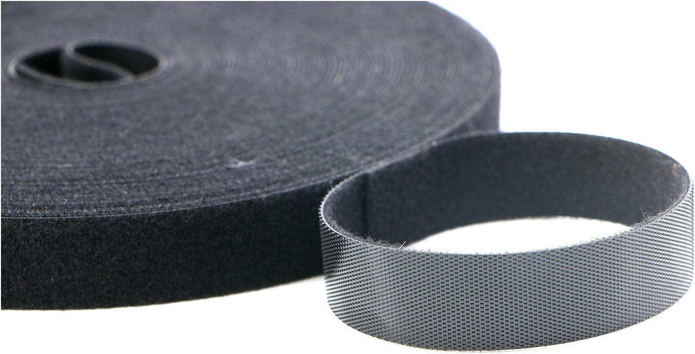 Reusable Fastening Tape Cable Ties 3/4 Inch Double Side Hook Roll (10 Yard, Black Upgraded Version)
