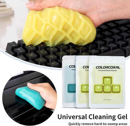 COLORCORAL Laptop Cleaning Kit Keyboard Cleaner Electronic Cleaning Product with 3pack Cleaning Gel, Computer Cleaning Brush Electronic Screen Cleaner for PC, Tablet, Phone, MacBook, Earbud, Car