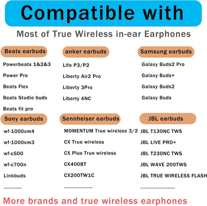 Replacement Earbuds Tips for True Wireless Earbuds Universal Silicone Ear Tips Fit 4.5mm-6mm Nozzle 6 Pairs LMS White