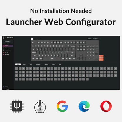 Keychron K10 Full Size Layout White LED Backlit Hot-Swappable Mechanical Keyboard for Mac Windows, 104-Key Bluetooth Wireless/USB Wired Computer Keyboard with Keychron Super Banana Switch(Version 2)