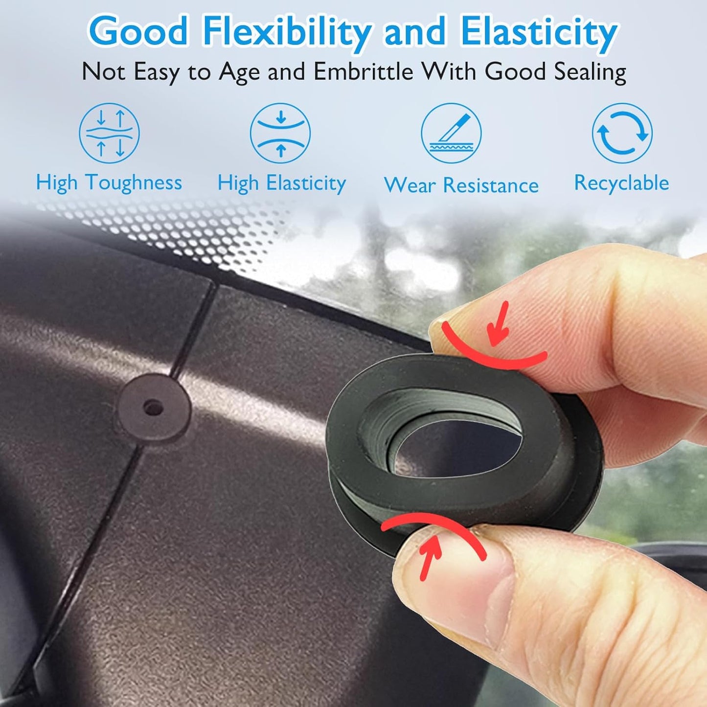 25 Pcs 3/8" Drill Hole, 1/4" ID Silicone Rubber Grommets for Wiring, Top Hat Grommets for Tubes Cables, Waterproof L-Shape O-Ring Seal Hose Gasket in Hydroponic Irrigation Systems