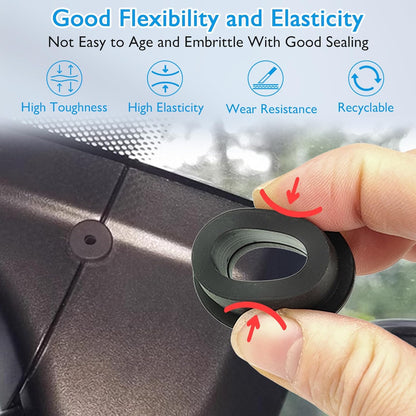 25 Pcs 3/8" Drill Hole, 1/4" ID Silicone Rubber Grommets for Wiring, Top Hat Grommets for Tubes Cables, Waterproof L-Shape O-Ring Seal Hose Gasket in Hydroponic Irrigation Systems