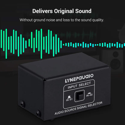 Audio Switcher 3.5mm 2 in 1 Out/1 in 2 Out A/B Switch Stereo Audio Splitter Box with No Distortion 3.5mm Jack for Switching Between Computer Speakers and Headphones