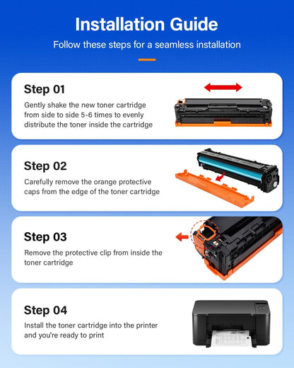 131A 131X High Yield Toner Cartridge 4-Pack Black Cyan Yellow Magenta Replacement for HP 131A CF210A CF211A CF212A CF213A Compatible for HP LaserJet Pro 200 color MFP M276nw M276n M251nw M251n Printer