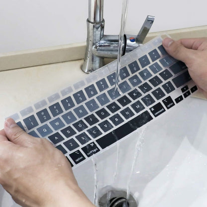 Allinside Silicone Keyboard Cover for New MacBook Air 13 inch A2179 Released in 2020 with Touch ID and Retina Display US Version, Ombre Gray